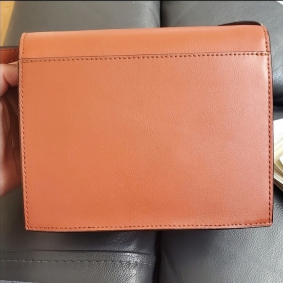 Donna Karan Orange Rust & Gold Crossbody Snap Closure Purse Shoulder Bag Casual - Picture 7 of 8